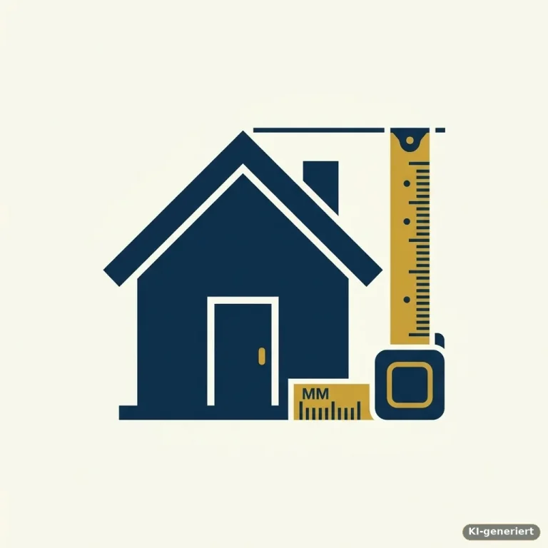 Haus-Symbol mit Massband, Symbol fuer die richtige Bausparsumme
