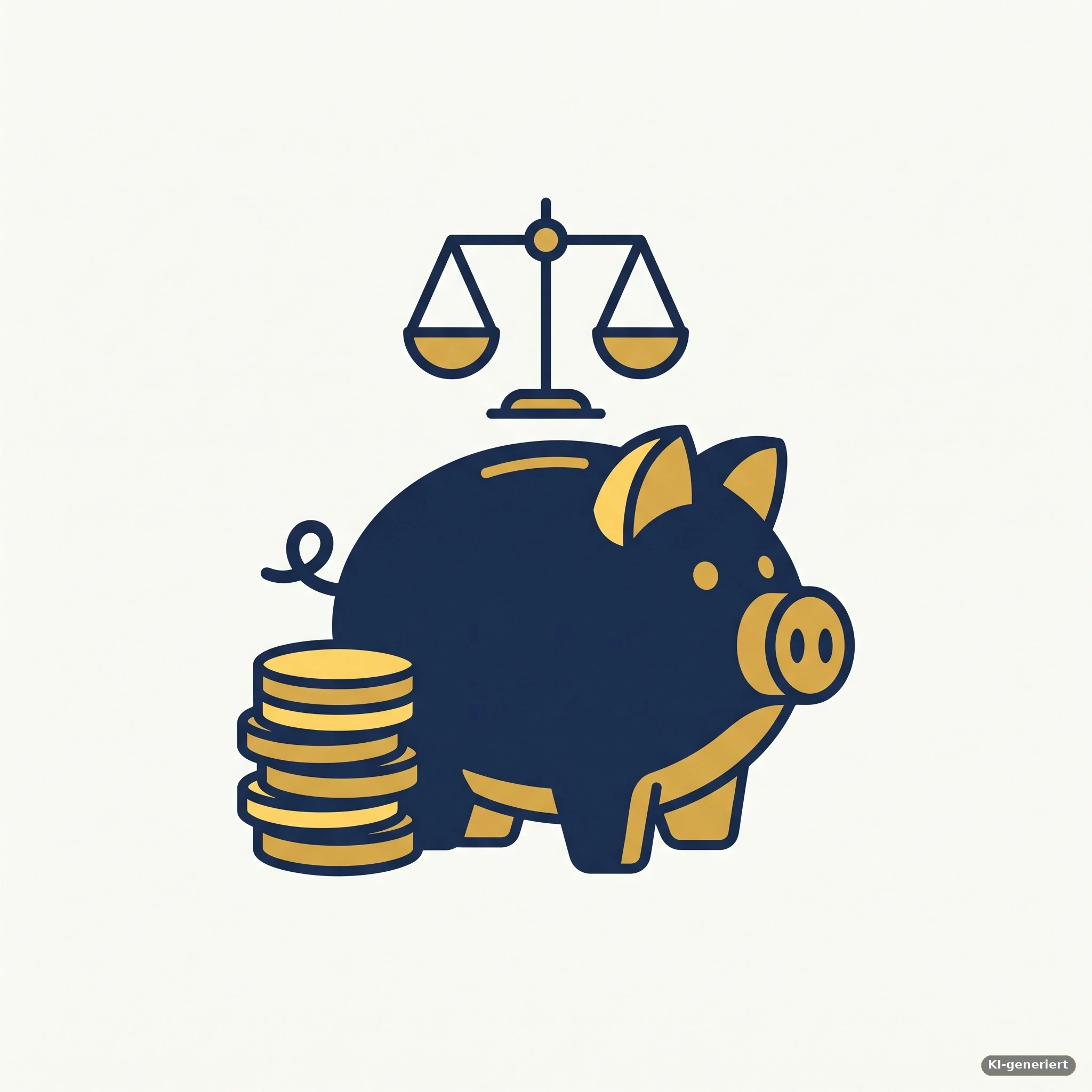 Sparschwein mit Münzen und Waage im Gleichgewicht – Symbolbild für den Guthabenzins beim Bausparen