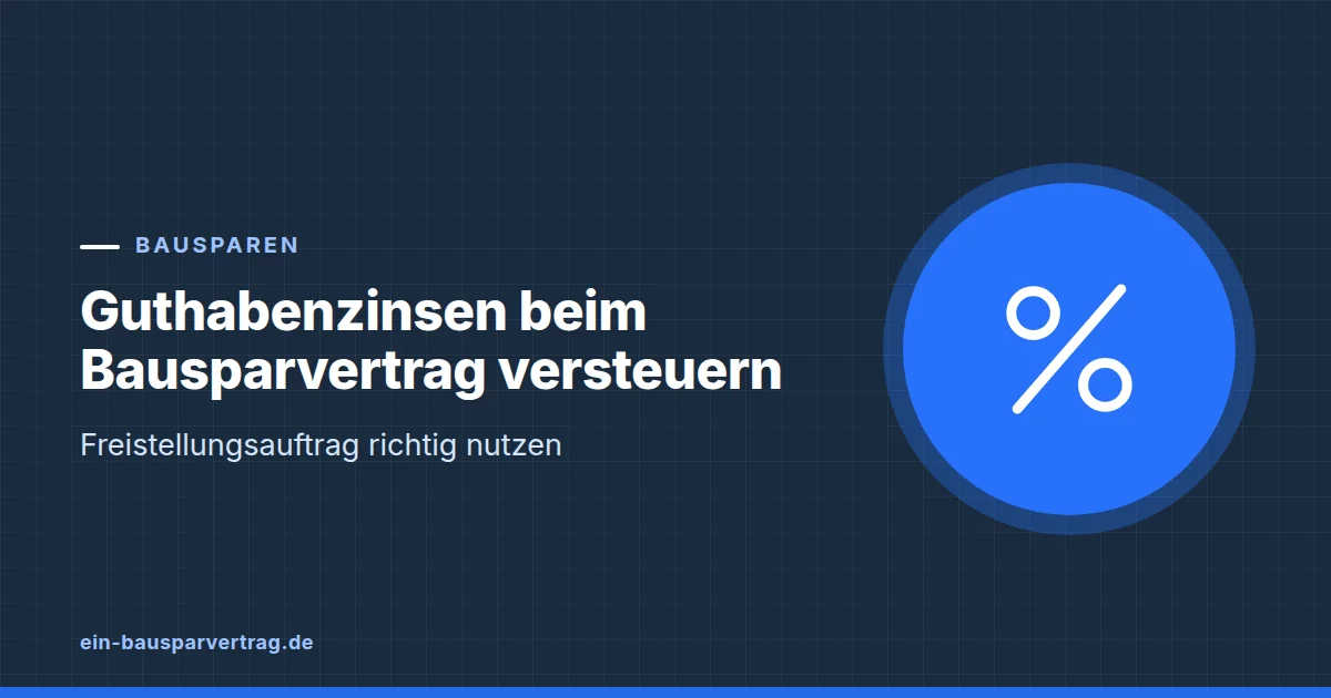 Grafik zum Beitrag: Guthabenzinsen beim Bausparvertrag versteuern: Freistellungsauftrag richtig nutzen